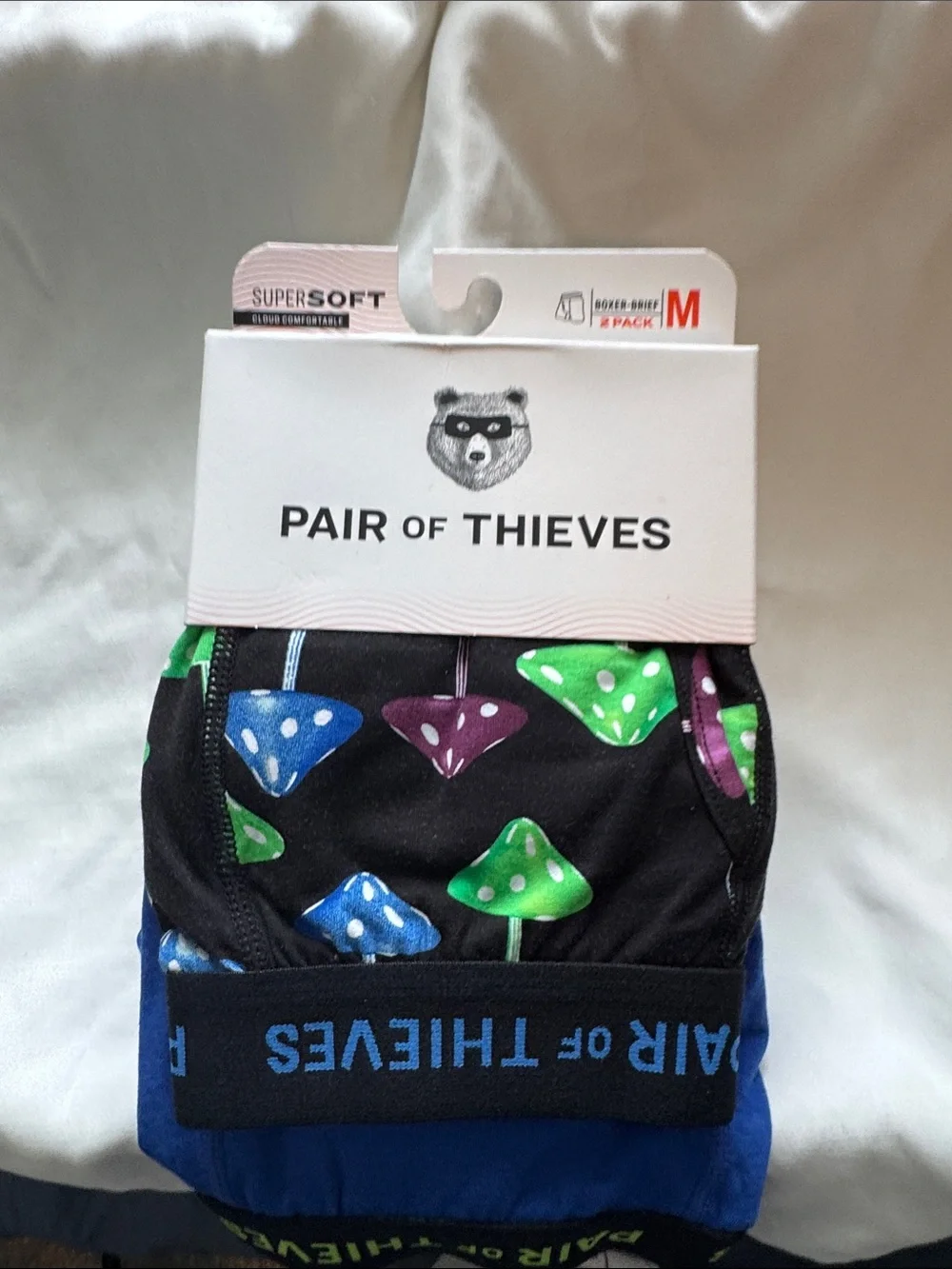Pair of Thieves Men’s Black Mushroom-Print Boxer Briefs - Medium